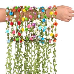 EBOOT 15 Pieces Assorted Colored Flower Crown 1 Count (Pack of 15),