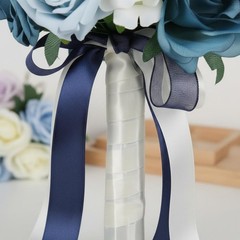 Blue and Pale Blossom Arrangement Long-Lasting Keepsake Handheld Flower