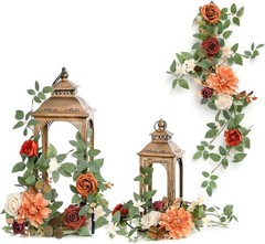 Ling’s moment 6Pack 1.8ft Artificial Flowers Garland Terracotta Lantern Flower