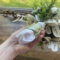 Beautiful Bridal Wedding Bouquet Lovely Budget Friendly Faux Florals White Green
