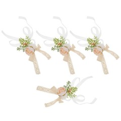 4 Pcs Wrist Corsage Wristlet Bridesmaids Hand Flowers Artificial Corsages