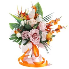 Silk Flower Wedding Bouquet for Outdoor Celebrations Bridal Handheld Bouquet