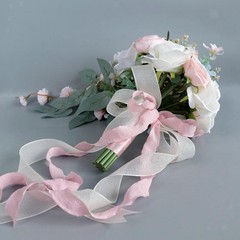 Wedding Bouquet for Bride Silk Flowers Silk Roses Home Decor Waterfall Shape