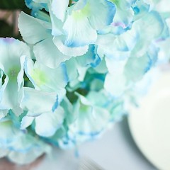 Baby Blue 5 Silk Hydrangea Bushes Wedding Flowers Bouquets Party Centerpieces