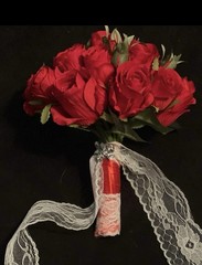 Wedding Bride or Bridesmaid Red Silk Bouquet
