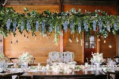Wisteria Artificial Flowers Garland 2PCS 5.91FT/Peice Fake Wisteria Dusty Blue