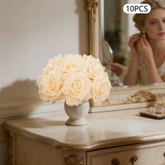 Artificial Flower Ball 10 Pcs Champagne Diamond Rose Pearl Wedding Centerpiece