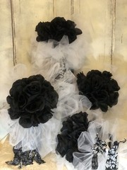 Black and White Wedding Bouquet Set