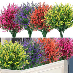 Artificial Flowers Plastic Fake Plants UV Resistant Home Garden Decor In/Outdoor