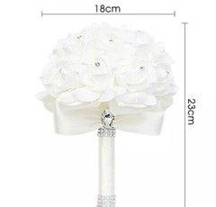 Bouquet of Bridesmaid Silk Flowers Wedding flowers White Roses – New In Package