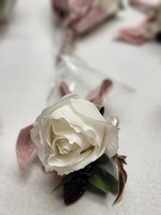 Ling’s Moment Boutonniere Set 6Pc Groom Groomsmen Wedding Artificial Flower