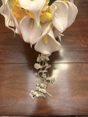 Bridal Bouquet, Wedding, Calla Lilies, Waterfalls, Water Drop Style-Purple