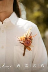 Lings Moment 6 Boutonniere Rust Terracotta Artificial Wedding Flower NEW