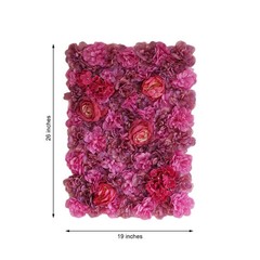 13 sq ft Purple and Violet Assorted Silk Flowers Wall Backdrop Panels Wedding
