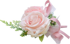 2PCS Rose Flower Wrist Corsage Boutonniere Set Handmade Artificial Corsage Set B