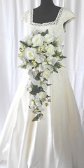 Winter Silver Cascade Silk Wedding Bouquet