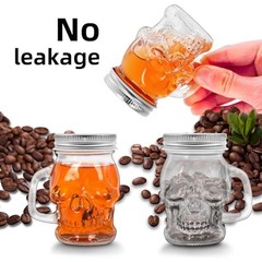 2 Pcs Skull 4 oz Mini Mason Jar Mugs Mason Jar Mugs with Handles and Lids