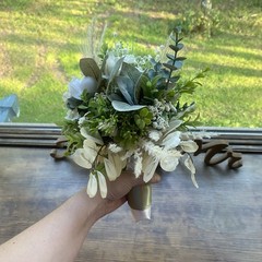 Beautiful Bridal Wedding Bouquet Lovely Budget Friendly Faux Florals White Green