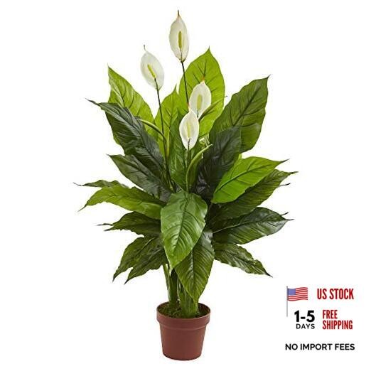 42” Spathiphyllum Artificial (Real Touch) Silk Plants Green