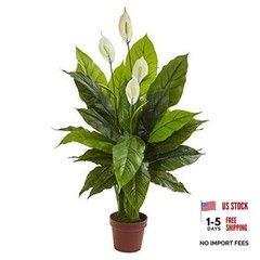 42” Spathiphyllum Artificial (Real Touch) Silk Plants Green