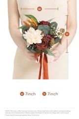 Ling’s Moment Artificial Flowers Terracotta Bridesmaid Bouquet Set of 6, Fall…