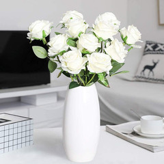 Artificial Flowers Silk Roses Fake Bridal Wedding Bouquet for Home Gar
