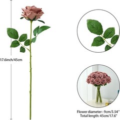100 Pcs Artificial Roses Bulk Silk Dusty Rose Roses for Wedding Dustyrose