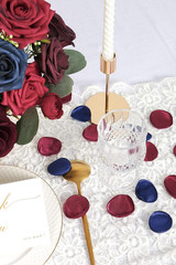 Artificial Wedding Flowers Combo for Bouquets & Centerpieces, DIY Flowers (Burgu
