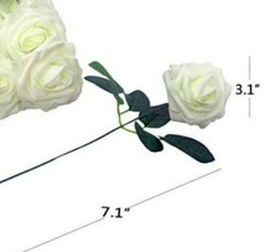 50pcs Real Touch Artificial Foam Roses Decoration DIY for Wedding Party Ivory