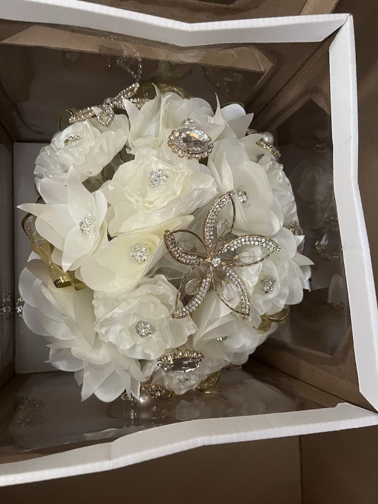 1pc Gold Color Brooch Marriage Rhinestone Bridal Bridesmaid Bouquets Decor