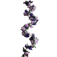 2 LAVENDER PURPLE 8 ft long Silk Mini Rose Wedding Garland Leaves Bendable Wire