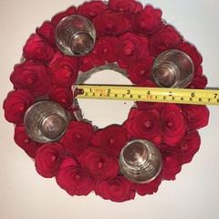 Wood Birch Roses Candle Ring with tea lights Wedding Centerpieces Decorations