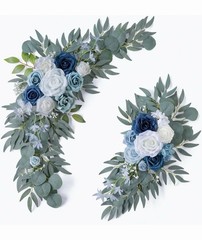 Artificial Wedding Arch Flowers Kit 2 PCS Dust Rose Flowers Silk Peony Floral Sw