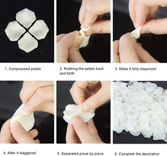 Piezas De Petalos De Rosa Artificiales Para Bodas Aniversario (Blanco)