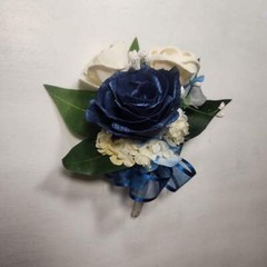 Navy Blue Ivory Rose Sola Wood Bridal Wedding Bouquet Accessories