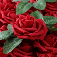 US 25/50pcs Artificial Flower Lifelike Foam Roses Home Party Decor DIY Bouquet