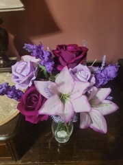 Flower Centerpieces for Tables Wedding-Purple shades, lilac, wisteria, lavender