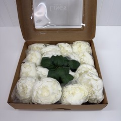 Ling’s Moment Peony 16pcs Ivory Light Ivory Blooming Peonies Artificial Flowers