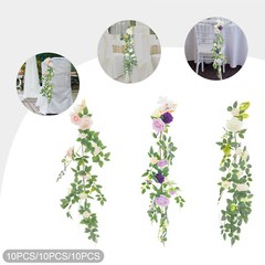 10 Pieces Wedding Chair DIY Decorations, Wedding Aisle Floral Artificial Flowers