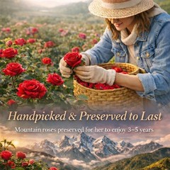 Forever Love Preserved Real Rose with Heart Necklace, for Mom, 2 Red Roses