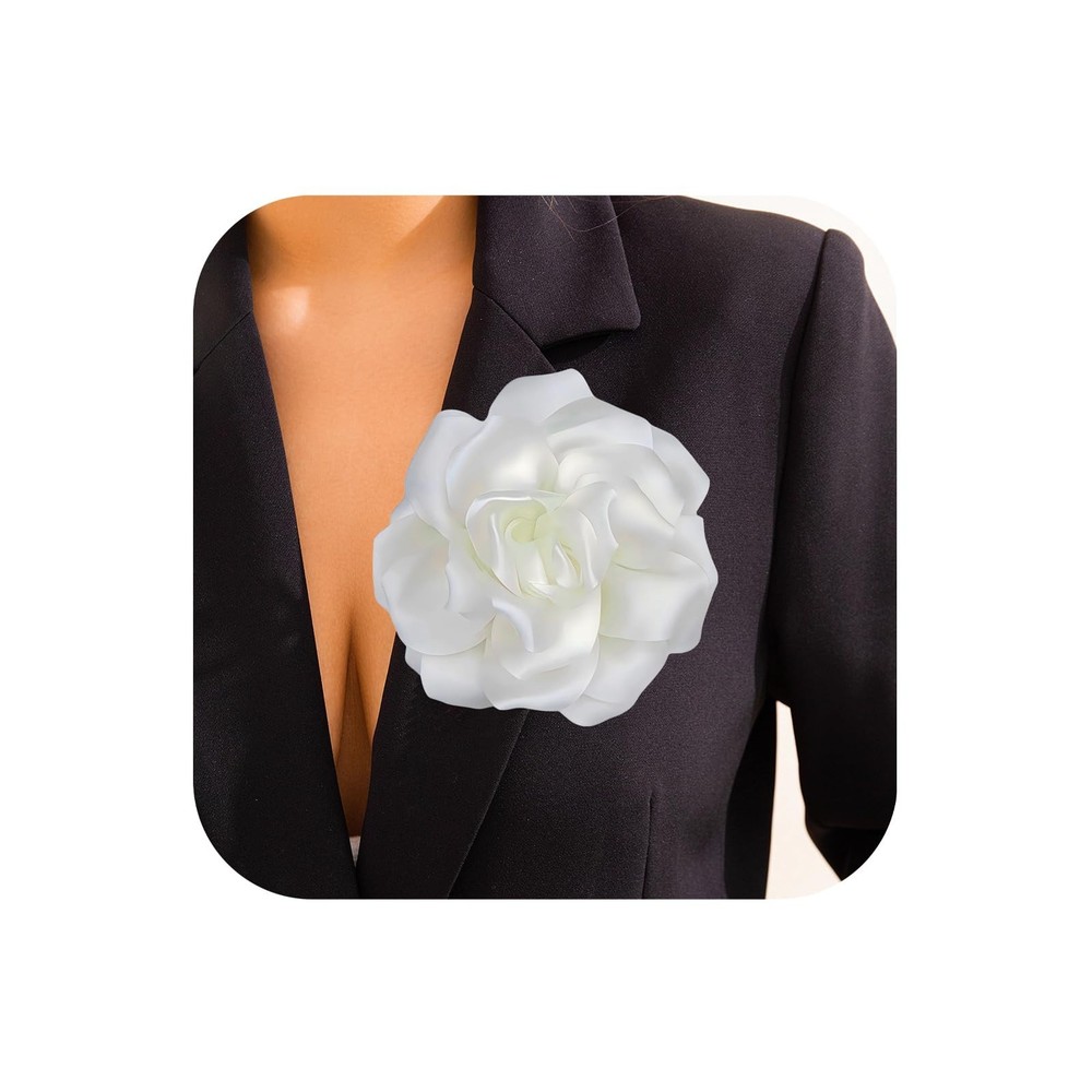 Flower Brooch Pins for Women 5.5in Lapel Pins Large Rose Floral Brooches Dain…