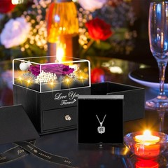 Preserved Purple Real Rose-Eternal Flowers Rose Birthday Gifts for Her