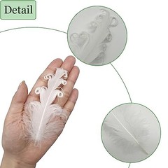 50pcs Curly Nagorie Goose Feathers 5-7inch for Hat Dress Decor Crafts DIY White