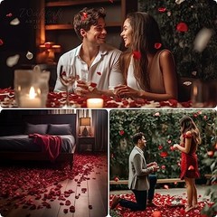 (Pre-Separated, Scented) Artificial Silk Rose Petals for 1000 Count Dark Red