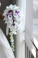 New Bridal Bouquet, Wedding Flowers, Calla Lilies, Artificial Flowers, Waterfall