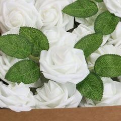 Artificial Foam Roses 25/50pcs Realistic Flower for Wedding Box DIY Decor