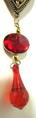9″ Heart with red bead jewels hanging ornament