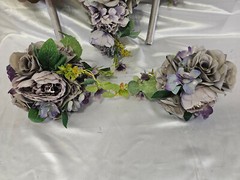 Vintage Style Wedding Set, Purple Wedding Bouquet Package, 5 Pc