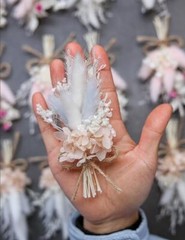 Mini Dried Flower Bouquet Set of 12, Small Bouquets, Bohemian Wedding Pink