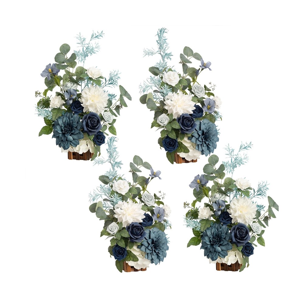 Ling’s Moment 17.5″ Tall Standing Artificial Flowers Arrangements 4 pcs Weddi…